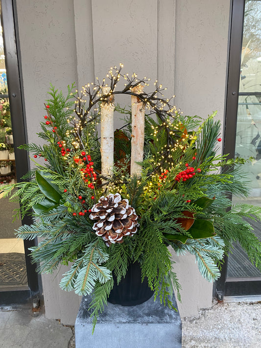 11” firework wreath planter